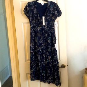 NSR women’s navy blue/floral midi dress
